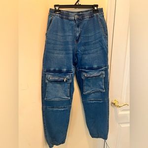 Fashion Nova “break the rules denim cargo joggers”